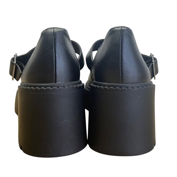 Madden NYC Women’s Black Lug Sole Adjustable Strap Mary Jane Shoes Size 8.5 US - Picture 4 of 8